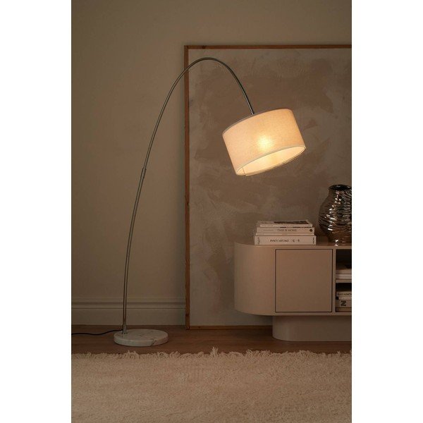 Bílá látková stojací lampa s ohybatelnou konstrukcí (výška 145 cm) Arc – Ellos Home-image-2