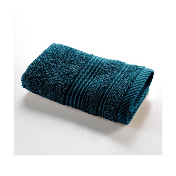 Tmavě modrý froté bavlněný ručník 30x50 cm Tendresse – douceur d'intérieur