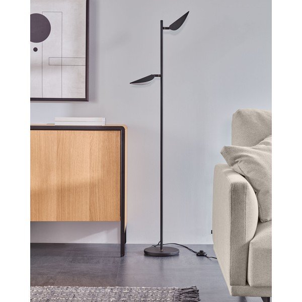Černá LED stojací lampa (výška 150 cm) Veleira – Kave Home-image-1