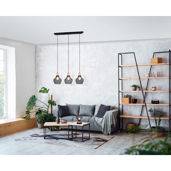 Černá stolní lampa s kovovým stínidlem (výška 25 cm) Valeria – Reality-image-1