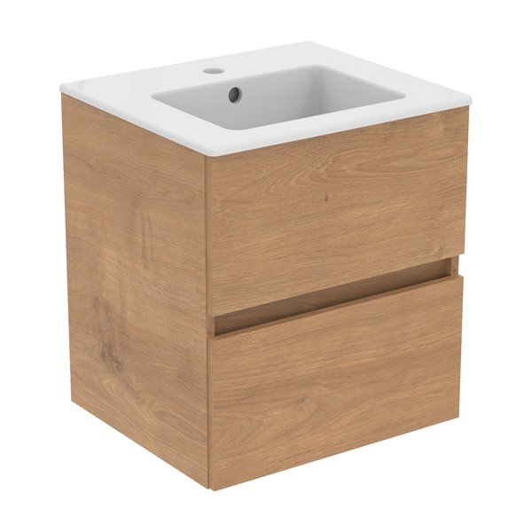 Závěsná skříňka pod umyvadlo v dekoru dubu v přírodní barvě 50x55 cm Eurovit+ – Ideal Standard-image-2