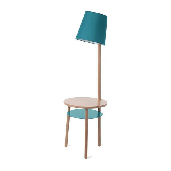Modrá stolní lampa z jasanového dřeva HARTÔ Josette