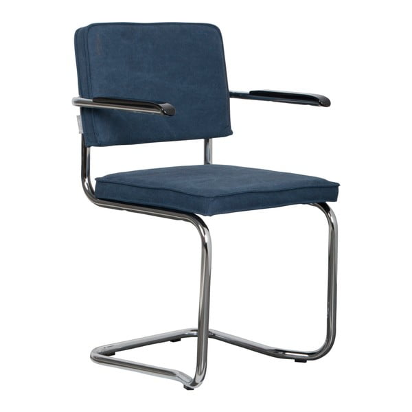 Sada 2 tmavě modrých židlí s područkami Zuiver Ridge Kink Rib