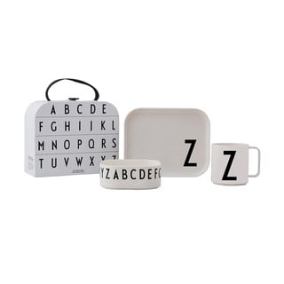 3dílný dětský jídelní set s kufříkem Design Letters Classics Z