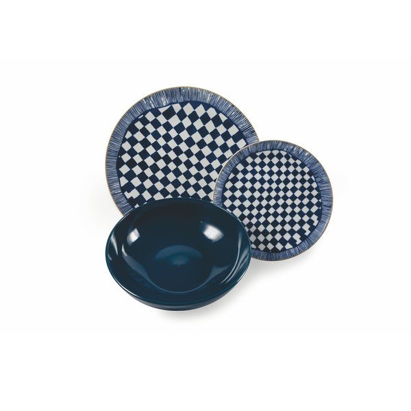 18dílná sada talířů z porcelánu a kameniny VDE Tivoli 1996 Blue Masai-image-2