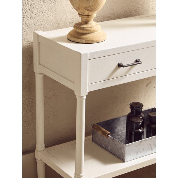 Bílý konzolový stolek z borovicového dřeva 35x91 cm Heritage – Premier Housewares-image-3