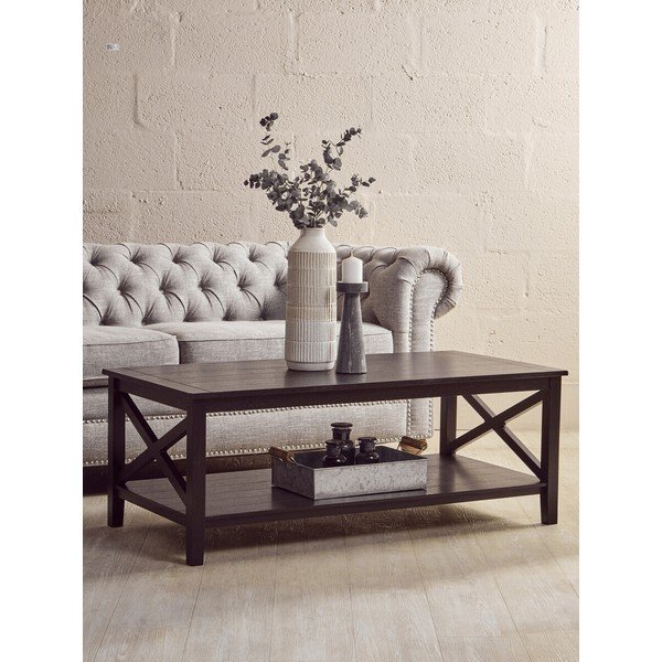 Černý konferenční stolek 60x120 cm Heritage – Premier Housewares-image-3