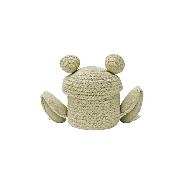 Zelený látkový dětský koš na hračky ø 15x15 cm Mini Fred the Frog – Lorena Canals-image-4