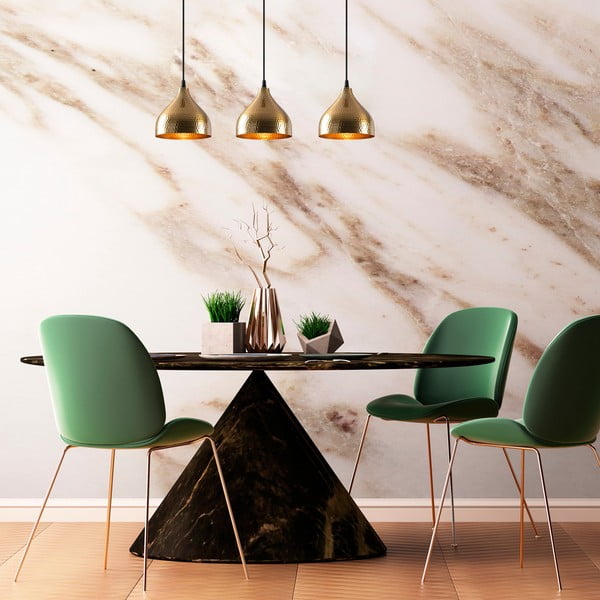 Závěsné svítidlo ve zlaté barvě s kovovým stínidlem Tattoo – Opviq lights-image-1