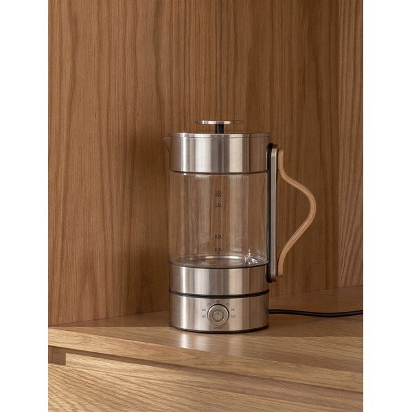 Skleněná rychlovarná konvice ve stříbrné barvě 1,2 l Emma – Stelton-image-2