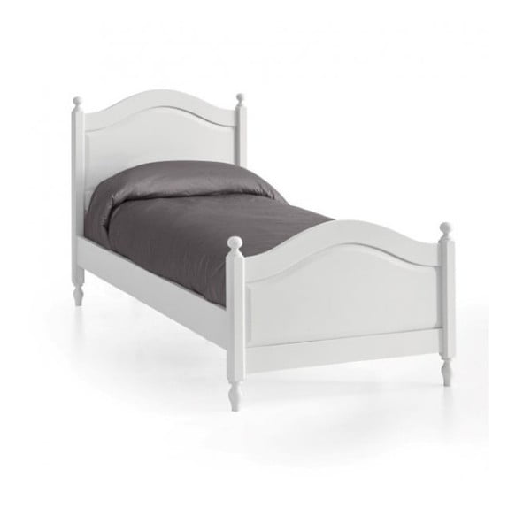 Bílá dřevěná jednolůžková postel Castagnetti Country, 90 x 200 cm