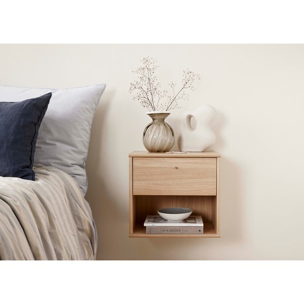 Závěsný noční stolek s poličkami v dekoru dubu Mistral - Hammel Furniture-image-1