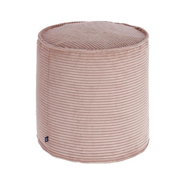 Růžový manšestrový taburet Wilma – Kave Home