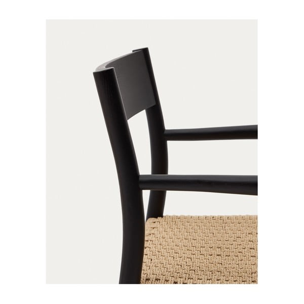 Černá/v přírodní barvě jídelní židle z dubového dřeva Yalia – Kave Home-image-3