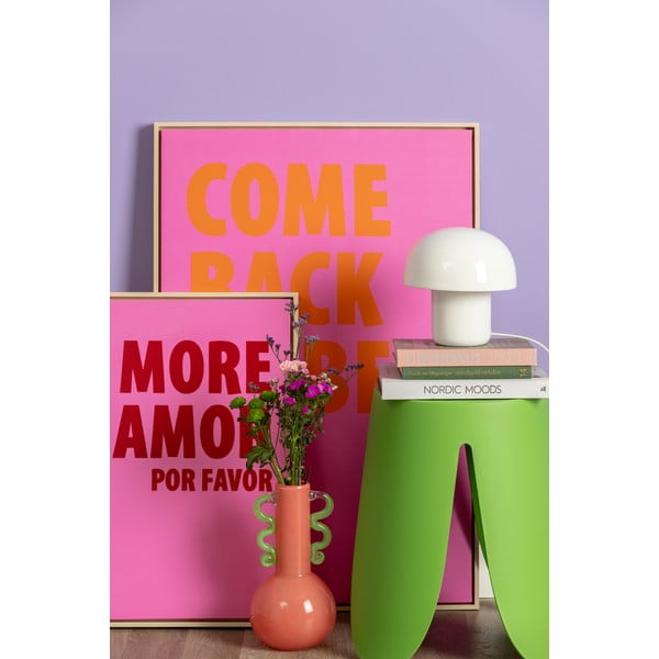 Bílá stolní lampa s kovovým stínidlem (výška 20 cm) Fat Mushroom – Leitmotiv-image-1