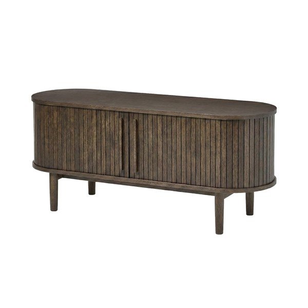 TV stolek v dekoru dubu v tmavě přírodní barvě 140x56x40 cm Meta – Unique Furniture