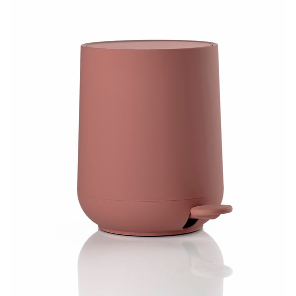 Světle červený nášlapný plastový odpadkový koš 3 l Nova – Zone-image-2