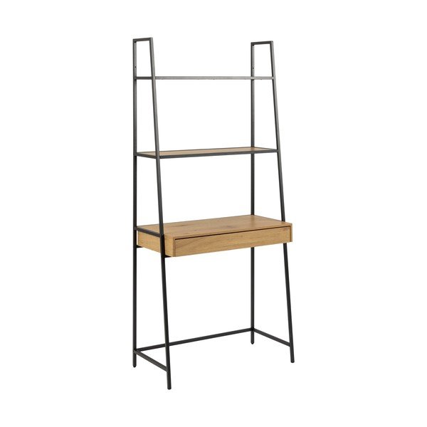 Černá knihovna v dekoru dubu 77x175 cm Seaford - Actona-image-2