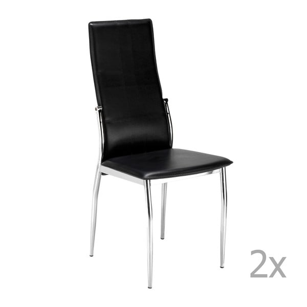 Sada 2 černých jídelních židlí 13Casa Rederi
