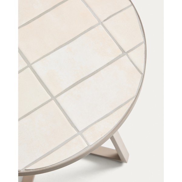 Kulatý zahradní stolek s keramickou deskou ø 45 cm Tella – Kave Home-image-3