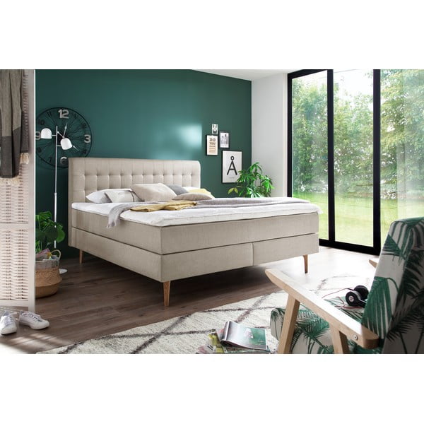 Béžová boxspring postel 180x200 cm Massello – Meise Möbel-image-1