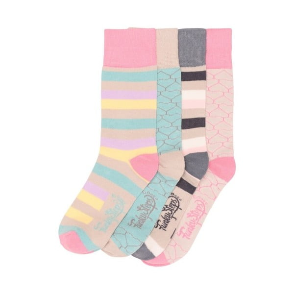 Sada 4 párů barevných ponožek Funky Steps Coco, velikost 35 – 39