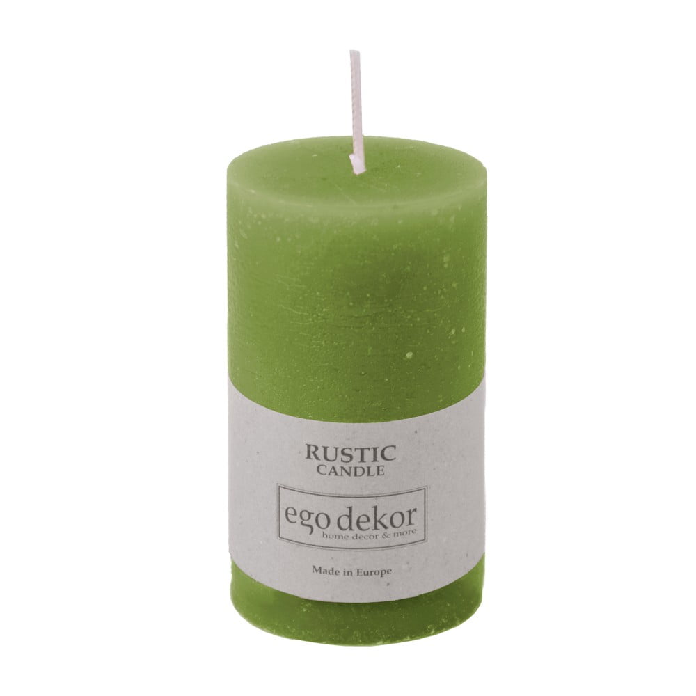 Zelená svíčka Rustic candles by Ego dekor Rust, doba hoření 38 h