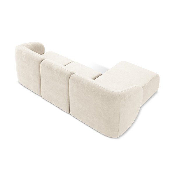 Béžová žinylková rohová pohovka (levý roh/s lenoškou) Lani – Makamii-image-3