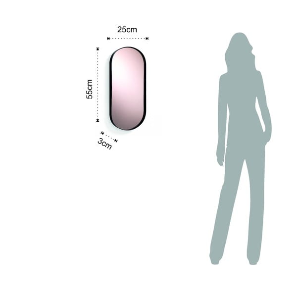 Nástěnné oválné zrcadlo Tomasucci Afterlight, 25 x 55 cm-image-2