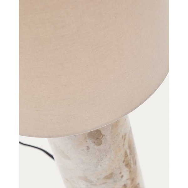 Béžová mramorová stolní lampa s textilním stínidlem (výška 54 cm) Raze – Kave Home-image-3