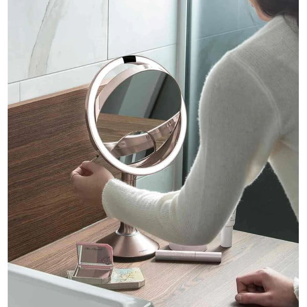 Kosmetické zvětšovací zrcadlo s osvětlením (5x) ø 20 cm Sensor Trio – simplehuman-image-3