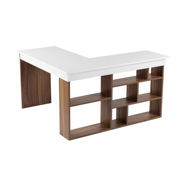 Rohový pracovní stůl v dekoru ořechu 120x130 cm Vesper – Kalune Design