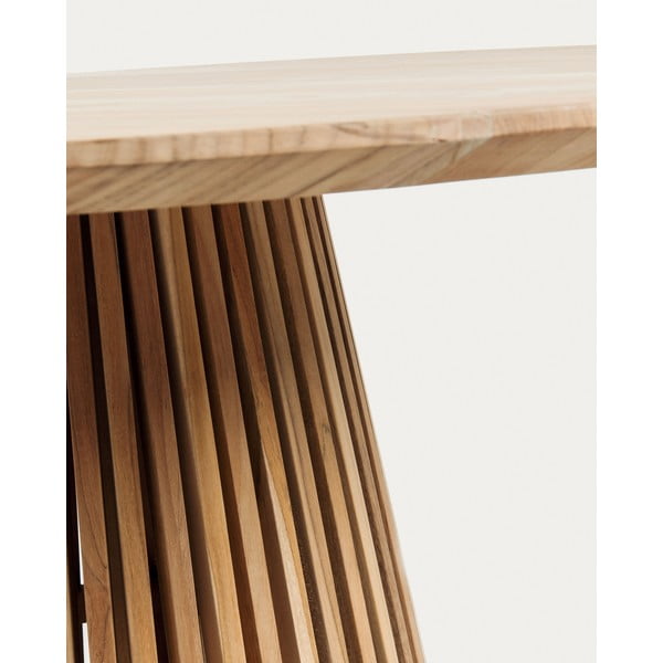 Kulatý jídelní stůl z teakového dřeva v přírodní barvě ø 90 cm Jeanette – Kave Home-image-2