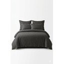Tmavě šedé povlečení na jednolůžko z bavlny Renforcé 140x200 cm Como Striped – Mila Home Luxury