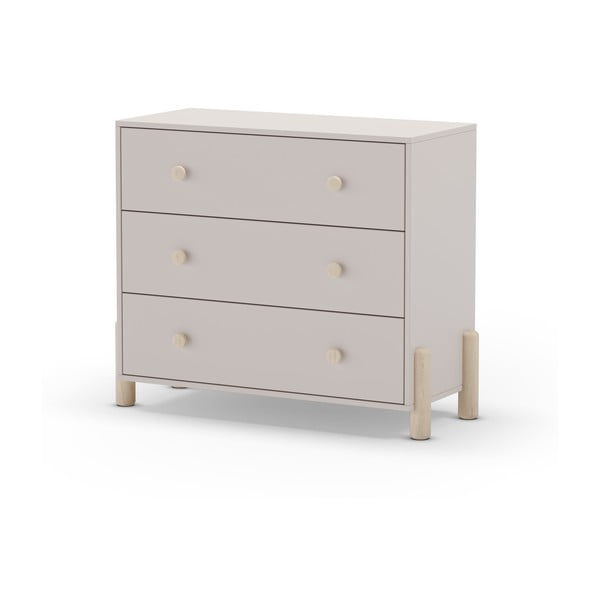 Krémová nízká dětská komoda z borovicového dřeva 90x80 cm Enola – Marckeric-image-2