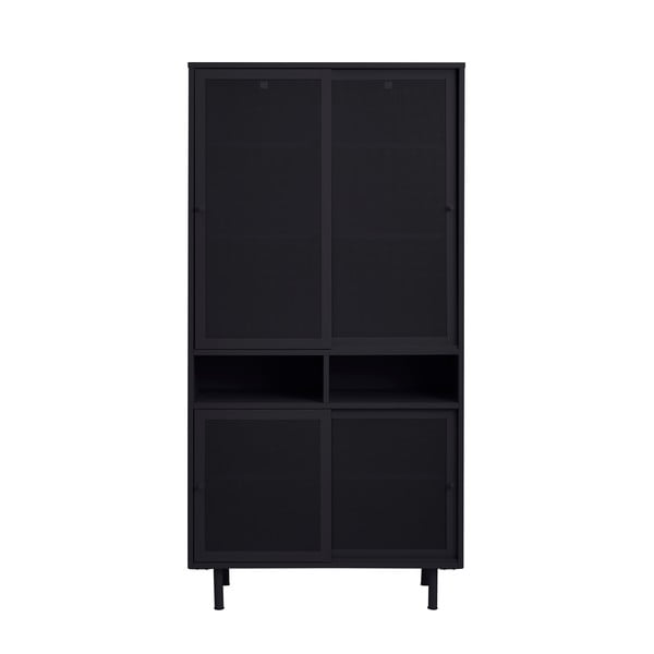 Černá kovová skříňka s posuvnými dveřmi 90x180x40 cm Veep – Unique Furniture