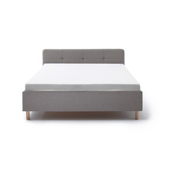 Světle šedá čalouněná dvoulůžková postel bez roštu 180x200 cm Amelie – Meise Möbel-image-2