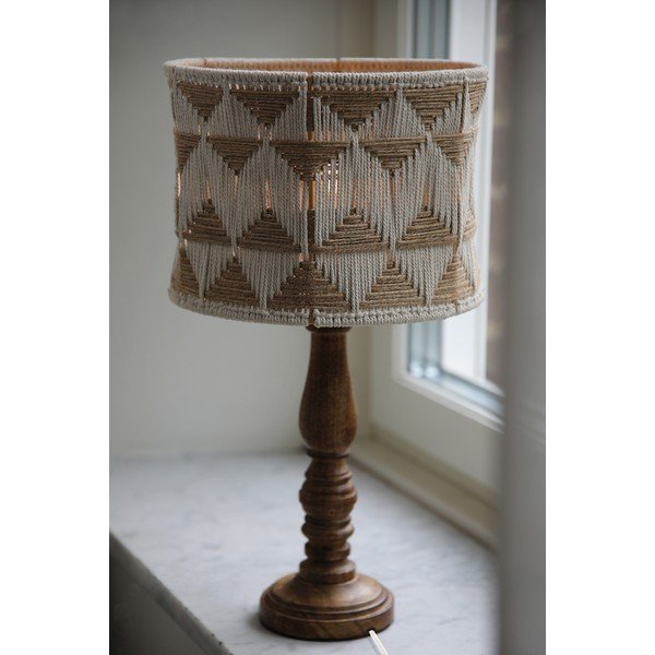 Stolní lampa se stínidlem z textilu a juty v hnědo-přírodní barvě (výška 45 cm) Ano – Markslöjd-image-2