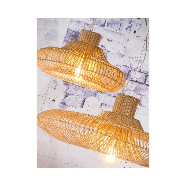 Závěsné ratanové dvojité svítidlo Good&Mojo Kalahari, ⌀ 45 cm-image-1