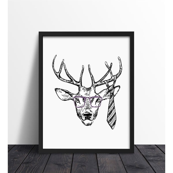 Zarámovaný plakát We Love Home Hipster Deer, 30 x 40 cm