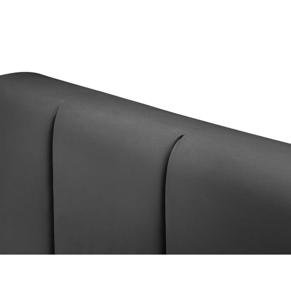 Tmavě šedá boxspring postel s úložným prostorem 200x200 cm Afra – Mazzini Beds-image-4