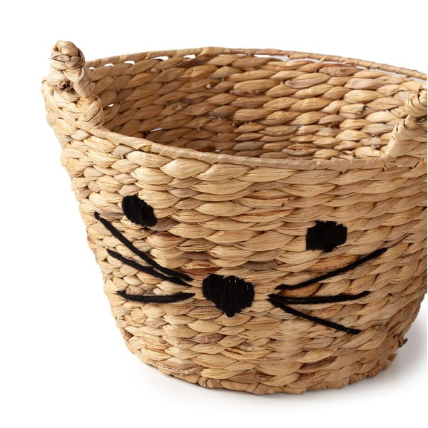Dětský koš na hračky z vodního hyacintu v přírodní barvě ø 35x26 cm Cat – Compactor-image-3
