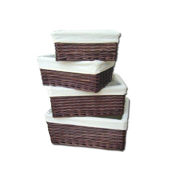 Sada 4 košíků Wicker Dark-image-2