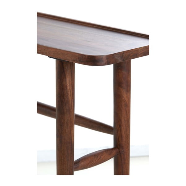Hnědý konzolový stolek z masivu akácie 30x120 cm Qiano – Light & Living-image-4