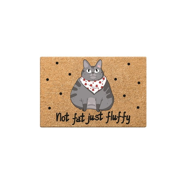 Podložka pod misku pro kočku Petpetite Not Fat Just Fluffy, 60 x 40 cm