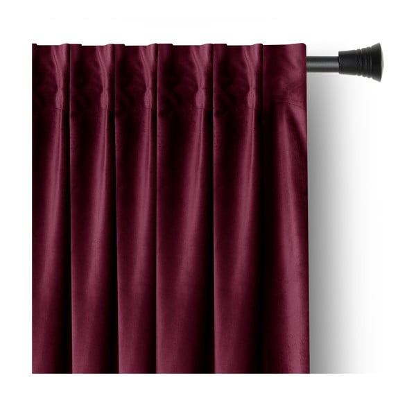 Vínový sametový dimout závěs 140x270 cm Pleat – Restilo