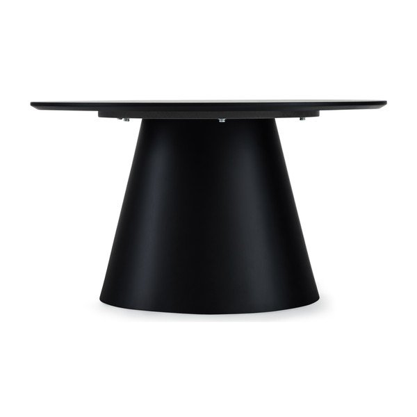 Konferenční stolek v tmavě šedé a černé barvě s deskou v dekoru mramoru ø 80 cm Tango – Furnhouse-image-3