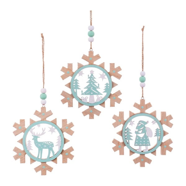 Závěsné vánoční dekorace v sadě 3 ks Snowflake – Casa Selección