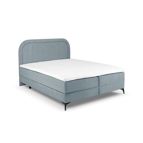 Světle modrá boxspring postel s úložným prostorem 160x200 cm Eclipse – Cosmopolitan Design