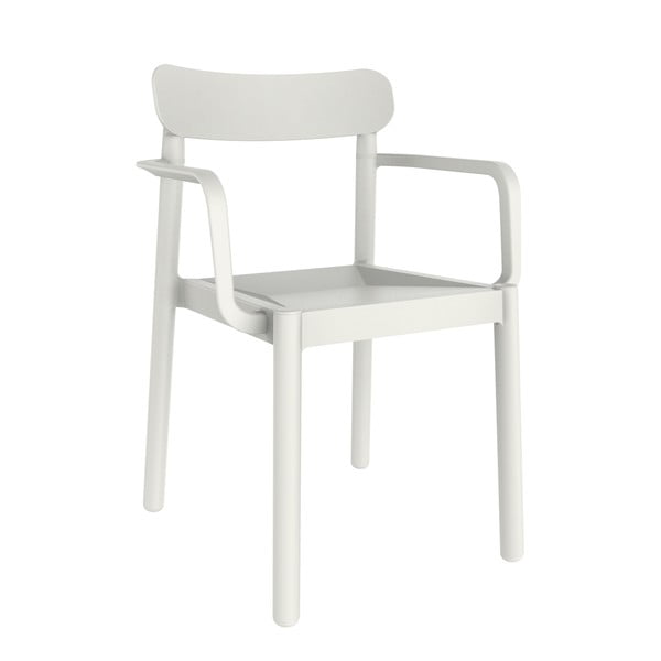 Sada 4 bílých zahradních židlí s područkami Resol Elba